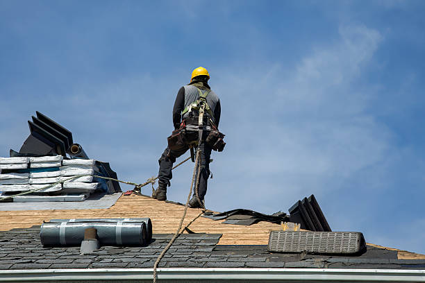 Professional Gutter Installation technician working in Rock City Falls, NY